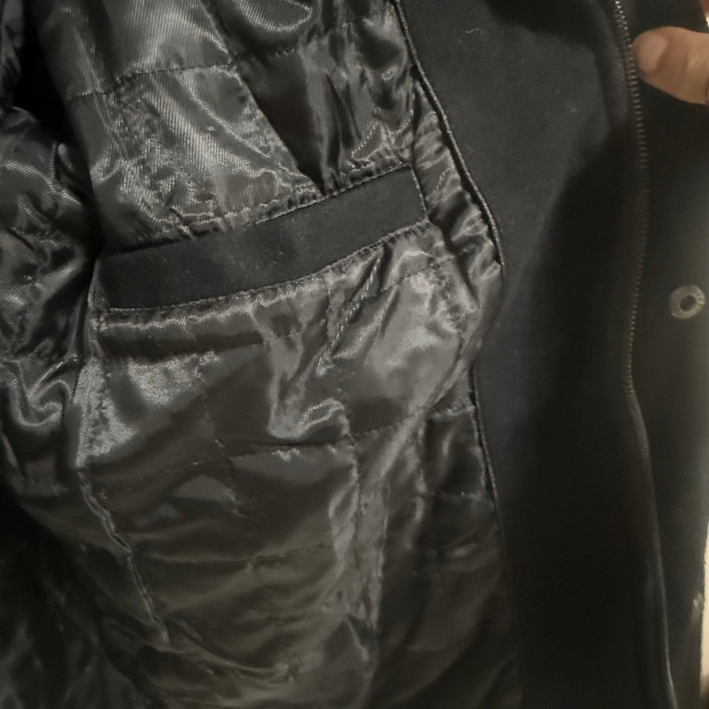 GUESS Mens Hooded Pea Coat Black Quilted Lining Utility Coat XL 111AB633 - Picture 4 of 16